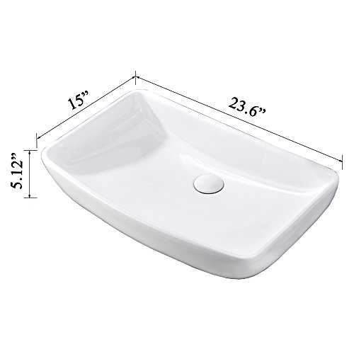 Hotis White Round Above Counter Porcelain Ceramic Bathroom Countertop Bowl Lavatory Vanity Vessel Sink