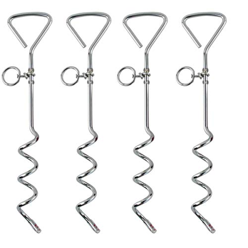 EWONICE Set of 4 Trampoline Anchor Kit, Trampoline Accessories Includes Tie Downs with Ground Stakes