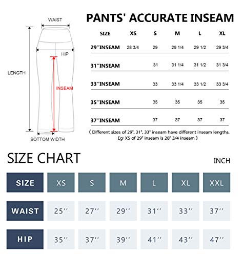 BUBBLELIME 29"/31"/33"/35"/37" Inseam Bootcut Yoga Pants High Waist Moisture Wicking Long Bootleg