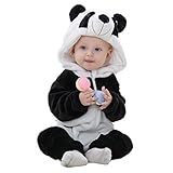 Idgirl Unisex-baby Winter Flannel Romper Panda Outfits Suit (100CM (13-18months), Panda)