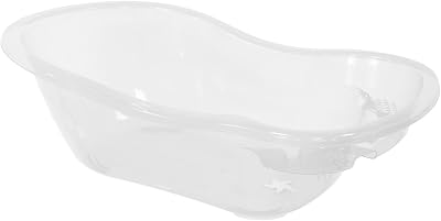 Simpahome 50L Large Clear Baby Bath Tub with Integrated Plug Hole
