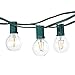 Brightech Ambience Pro - Waterproof LED Outdoor String Lights - Hanging 1W Vintage Edison Bulbs - Patio Globe Lights Create Bistro Ambience in Your Back Yard - 26 Ft, Green