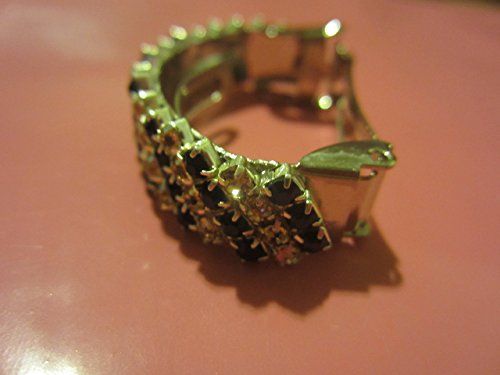 Jet Black/Coral Rhinestone Ponytail Holder Barrette Style Hair Clip Hair Accessories