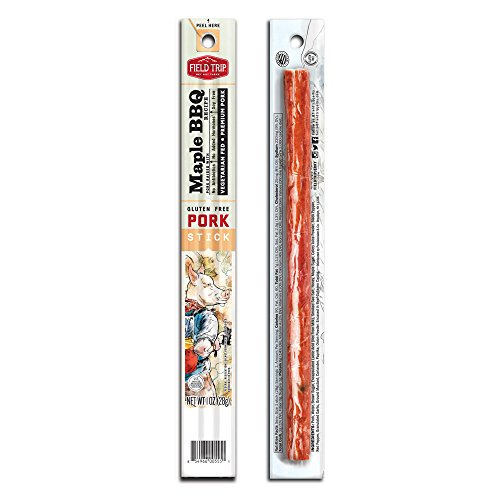 Field Trip Pork Jerky Sticks | Keto Gluten Free Jerky, Low Carb, Healthy High Protein Snacks With No Nitrates, Made With All Natural Ingredients | Maple BBQ | 1oz, 24 Pack