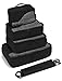 5-Piece Travel Packing Cubes - Premium Rolling and Carryon Luggage Organizer - Black