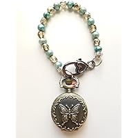 Butterfly Pocket Watch Purse Charm, Charm for your purse, shoulder bag charm, backpack charm, ornament