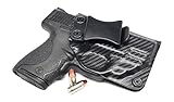 Concealment Express IWB KYDEX Holster: fits S&W M&P Shield 9/40 w/RED Crimson Trace LASERGUARD ONLY (LG-489) (CF BLK, RH) - Inside Waistband - Adj. Cant/Retention - US Made