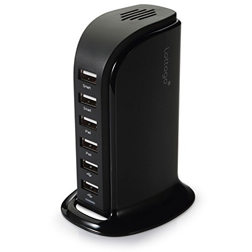 Wall Charger 6 Port USB Tower Charger Adapter Rapid Desktop Charging