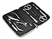 8pcs Manicure Nail Care Set German FINOX Surgical Stainless Steel: Cuticle Nippers, Scissors, Cuticle Pusher, Nails Cleaner, Tweezers and Glass File Grooming Kit in Leather by GERmanikure Solingen