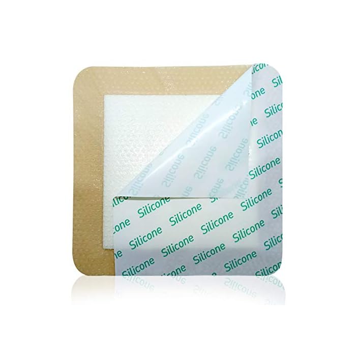JJ CARE Silicone Foam Dressing [Pack of 5], 6x6 Silicone Bandages for Wounds, Absorbent Foam Dressing with Adhesive…