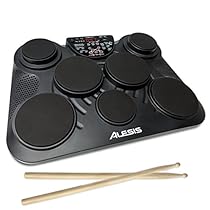 Alesis CompactKit 7 | Portable 7-Pad Tabletop Electronic Drum Kit with Drumsticks & Footswitch Pedals
