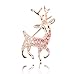 Fashion Plaza Christmas Gift Sparkly Pink Purple Tone Crystals Inlay Rudolph Reindeer Animal Brooches Pin BR130