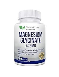 Glicina de magnesio premium de 425 mg – 180 cápsulas veganas de alta potencia – Ayuda...