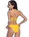SHEKINI Womens Bikini Padded Cutout Strappy Halter Swimsuits Two Piece Bathing Suits (Medium/(US 8-10), Lily Yellow)