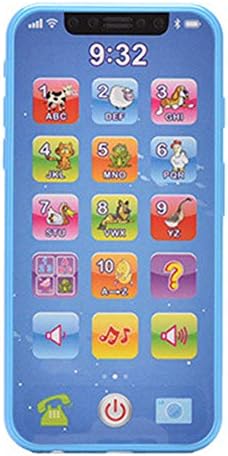 y2y3zfal Early Childhood Education Machine English Toy Mobile Phone Music Touch Screen Mobile Phone Toy Blue
