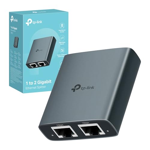 EH210 Sdoppiatore Ethernet Gigabit, Velocità Gigabit 1000 Mbps da 1 a 2, Compatibile con Cavi Ethernet di Cat 8/7/6/5e/5, Involucro in Leghe di Alluminio, Plug&Play