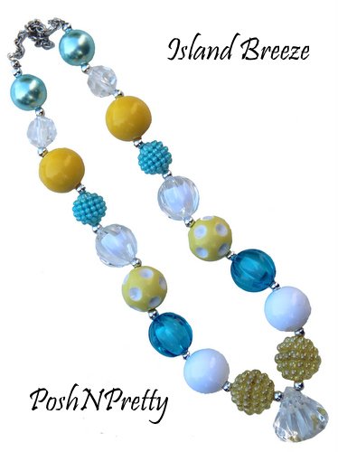 Chunky Gumball Bead bubble Necklace - Island Breeze