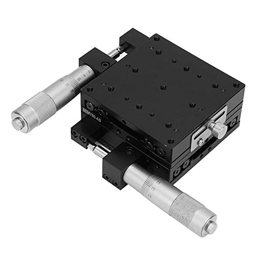 XY Linear Stages,808040mm XY Micrometer Manual Fine-Tuning Cross Roller Precision Linear Stages for Laboratory Precision Inspection, Mechanical Equipment Positioning and Movement