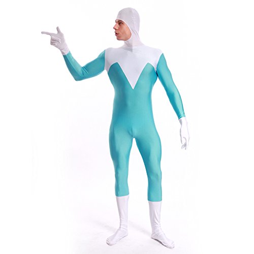 Ourworth The Incredibles Frozone Costume Men's Fronzone Cosplay Supersuit