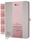 The Perfect Planner by BK. 2020 Undated Planner with Weekly & Monthly Structures. Stickers Set Included. A5 (5.8 x 8.3) Gray Hardcover, Rose Gold Edges