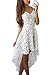 Alvaq Women's Summer Casual V Neck Bridesmaid Lace High Low Party Midi Dress Wedding Cocktail White Large