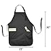DALIX Apron Commercial Restaurant Home Bib Spun Poly Cotton Kitchen Aprons (2 Pockets) in Black