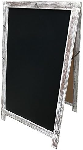Rustic Chalkboard Vintage Wedding Event A-Frame, Extra Large 44" tall x 26" wide (Rustic White)