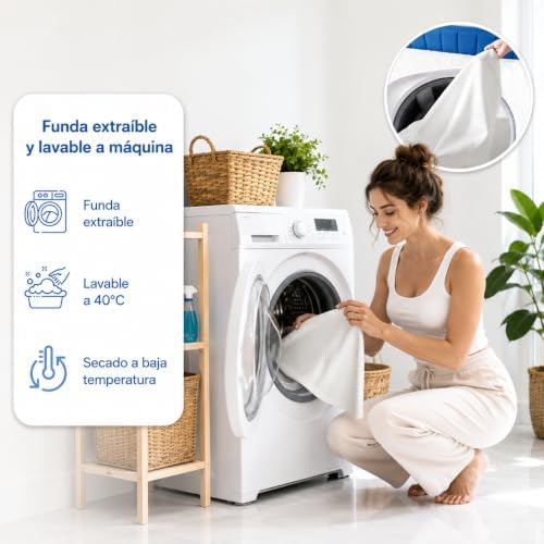 Topper Viscoelástico 150x190 Híbrido ViscoGel | 7 cm | Alivia Dolor de Espalda y Cervicales | Descanso Profundo | Mattress Topper Colchon | Toper Colchon 150x190