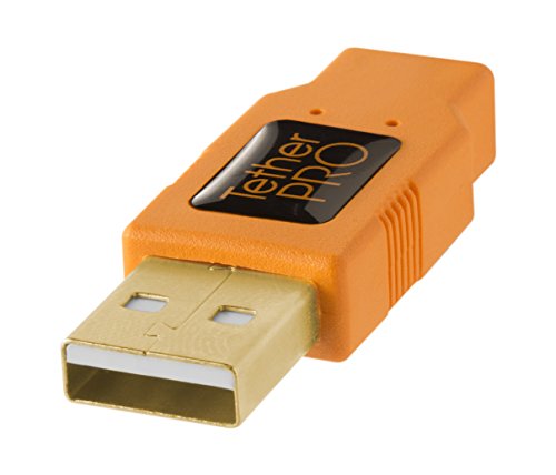 Tether Tools TetherPro USB 2.0 male to Mini-B 5 pin, 15 feet - Hi-Visibilty Orange