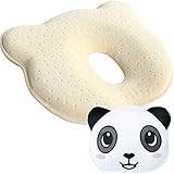 Newborn Baby Memory Foam Pillow, Prevents Flat Head Syndrome | Supports Healthy Neck and Spine Development | Baby Head Shaping Pillow with a Washable Panda Pillowcase