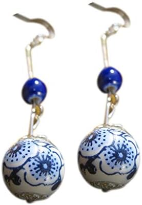fgghfgrtgtg Women Ceramic Dangle Earring Vintage Eardrop Girl Ethnic Style Beaded Ear Hook Jewelries