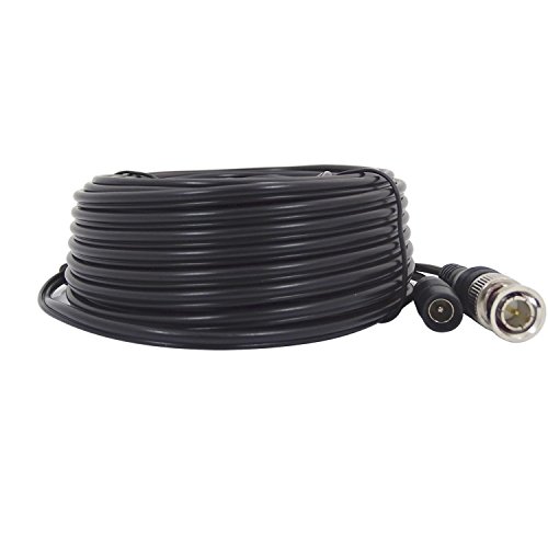 TIGERSECU 4 Pack 60-Feet (18 Meters) BNC Video Power Cables for CCTV Security Camera and Surveillance Systems (4-Pack, Black)
