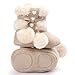 Voberry® Baby Toddler Girls Knit Soft Winter Warm Snow Boot Fur Trimmed Pom Pom Boots (6~12M, Beige)