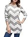Allegra K Woman Zig-Zag Pattern Knitted Loose Tunic Shirt Grey White M