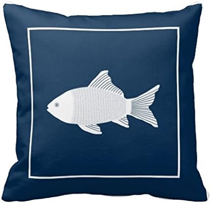 Trow Pillow Case 18" * 18" With Decorative Fish