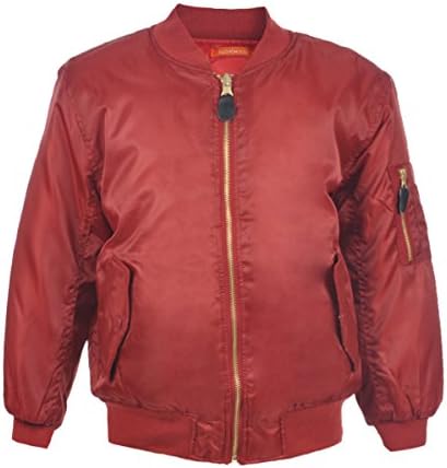 Swiss Cross Little Boys' "Classic Mode" Reversible Flight Jacket - maroon, 7