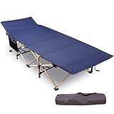REDCAMP Folding Camping Cots for Adults Heavy Duty, 28″ – 33″ Extra Wide Sturdy Portable Sleeping Cot for Camp Office Use, Blue Gray Green