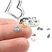 24PCS Crystal Glass Zircon Heart 5MM Birthstones Floating Charms Bulk for Living Memory Locket Pendant Necklace (Heart)