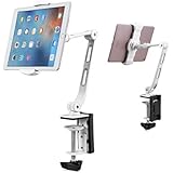 Suptek 360 Degree Adjustable Stand/Holder with Clamp for Tablets &amp; iPad iPhone Samsung Asus Tablet Smartphone and More up to 13 inches White YF208BW