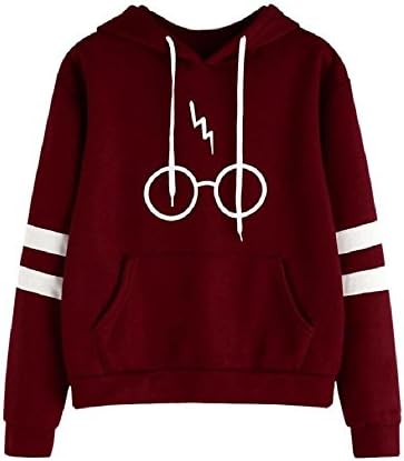 Womens Pullover Sweatshirt Hooded Hoodies,Ladies Womens Hoodies Fashion Long Sleeve Harry Potter Glasses Prints Hoodie Hooded Sweatshirt Jumper Pullover Tops Blouse by LuckUK