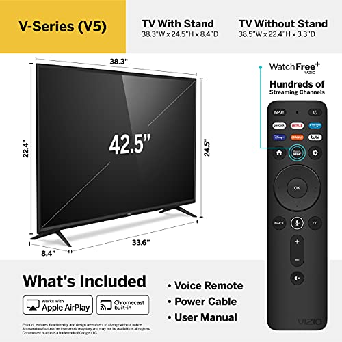 VIZIO 43 Inch V Series 4K UHD Smart TV Bluetooth Compatible With