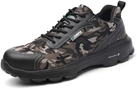 Mens Steel Toe Cap Safety Trainers,Work Shoes Ladies Composite Sneakers Outdoor Lightweight Breathable Camo Black 3.5-13 CFW42