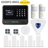 Home Security System,Golden Security touch screen keypad LCD display Wireless WIFI & GSM(2G) 2-in-1 with Auto Dial,Motion Detectors and more DIY Home Alarm System G90BP2-BB02