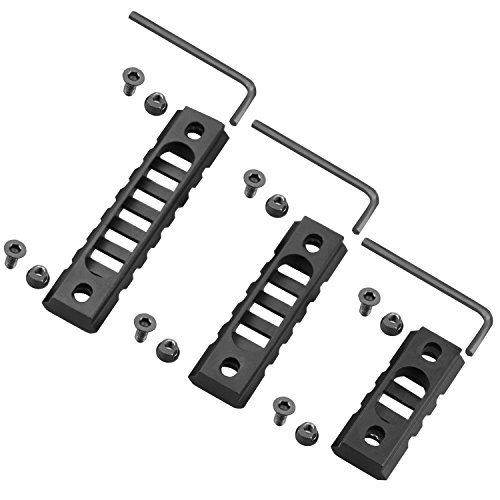 Monoki Keymod Picatinny Rail Sections, 3-Slot 5-Slot 7-Slot Lightweight Picatinny Rail Section for Keymod Handguard Mount Rail System with 3 Allen Wrench & Solid-Style, 3 Pack (3/5/7-Slot)