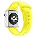 New Apple Watch Band, Chumei Soft Silicone Sporty Replacement Wristband Bracelet Strap Band iWatch Series 1 Series 2 Series 3 Sports Edition (42MM M/L Flash Yellow)