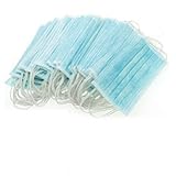 ieasysexy Disposable Blue Surgical Dust Filter Mouth Cover Beauty Nail Salon Face Mask - 3 Ply With Ear Loops x 50