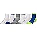 Gold Toe Boys Ultra Tec Athletic Quarter Socks, 6-Pairs, Color Block Royal, Youth Medium