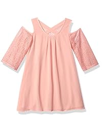 Mi Michelle Big de las niñas de manga larga Cold Shoulder Vestido
