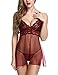 OnlyFuns Women Babydoll Sexy Lingerie Transparent Sleepwear Lace Chemises Outfit