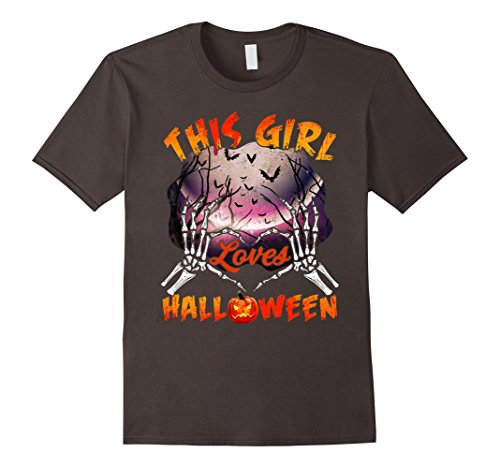 This Girl Loves Halloween T-shirts Cool Skeleton Costume